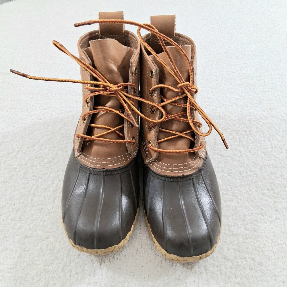 LL Bean Women's 6" Classic Bean Boots Tan Brown Size 8 M Duck Boots EUC